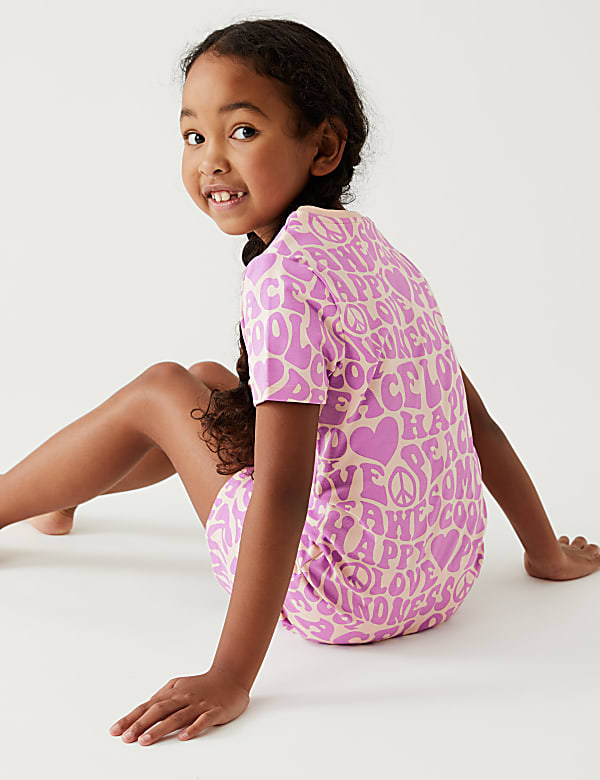 Cotton Rich Slogan Short Pyjama Set