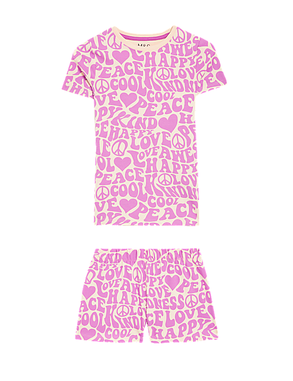 Cotton Rich Slogan Short Pyjama Set