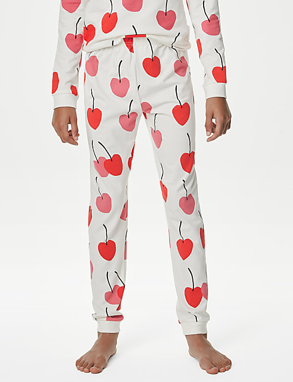 Cotton Rich Cherry Print Pyjamas (7-14 Yrs)