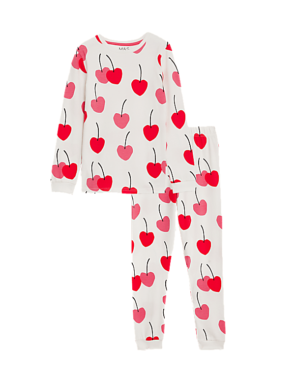 Cotton Rich Cherry Print Pyjamas (7-14 Yrs)