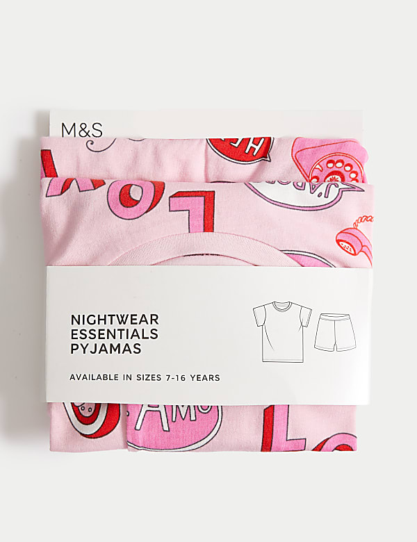 Pure Cotton Love Print Pyjamas (7-14 Yrs)