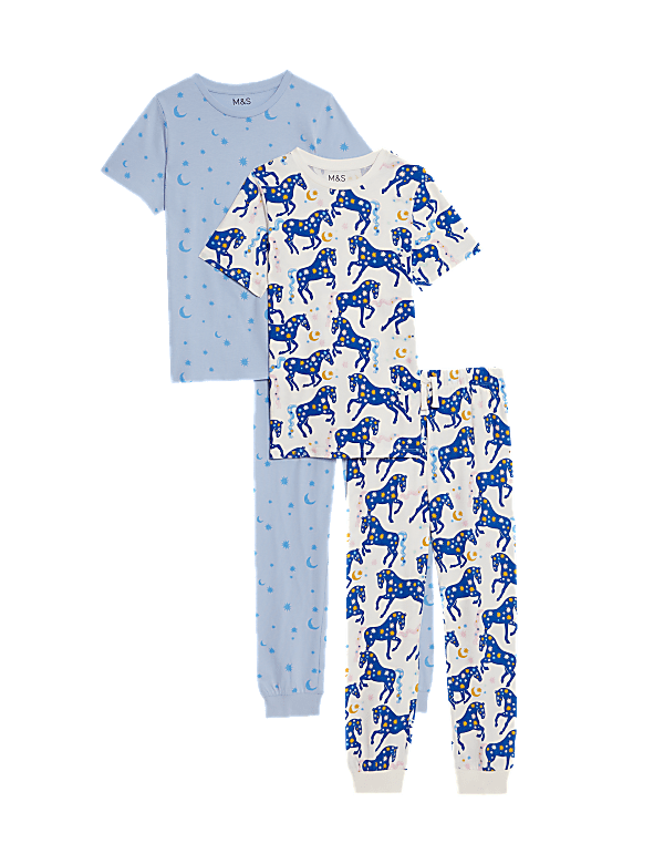 2pk Pure Cotton Print Pyjama Sets (6-16 Yrs)