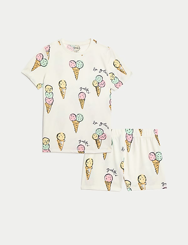 Piyama Katun Murni Motif Es Krim (7-14 Thn) - ID