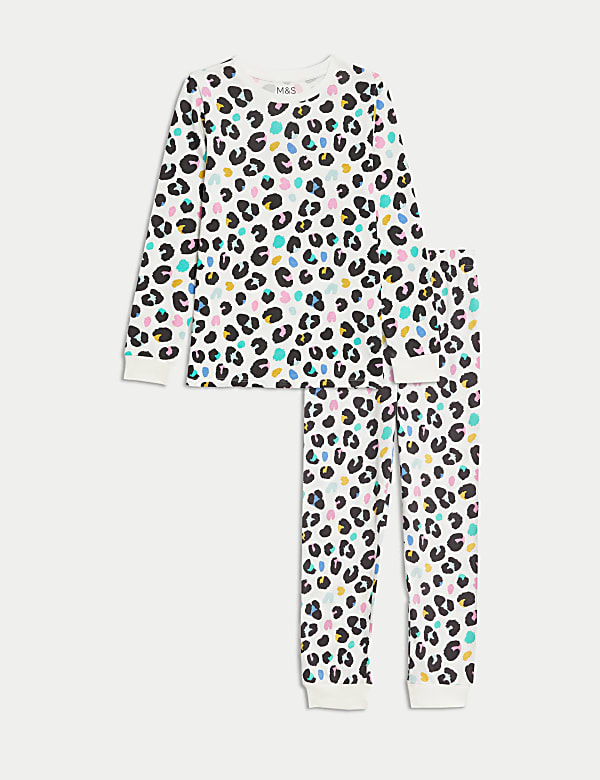 Pure Cotton Leopard Print Pyjamas (7-14 Yrs) - CY