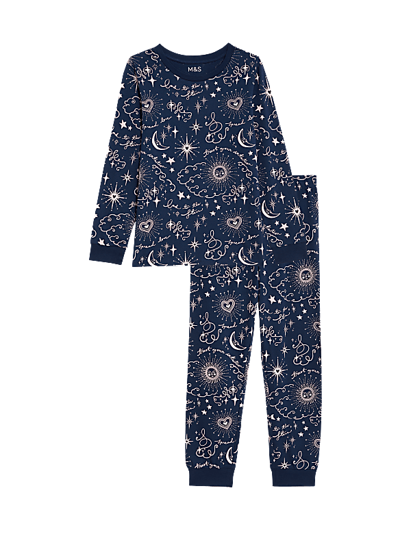 Buy Pure Cotton Celestial Print Pyjamas 7 14 Yrs at Marks Spencer