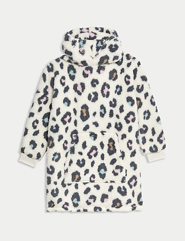 Leopard Print Borg Oversized Hoodie 3 16 Yrs NEUTRAL Oversized hoodies M S KR