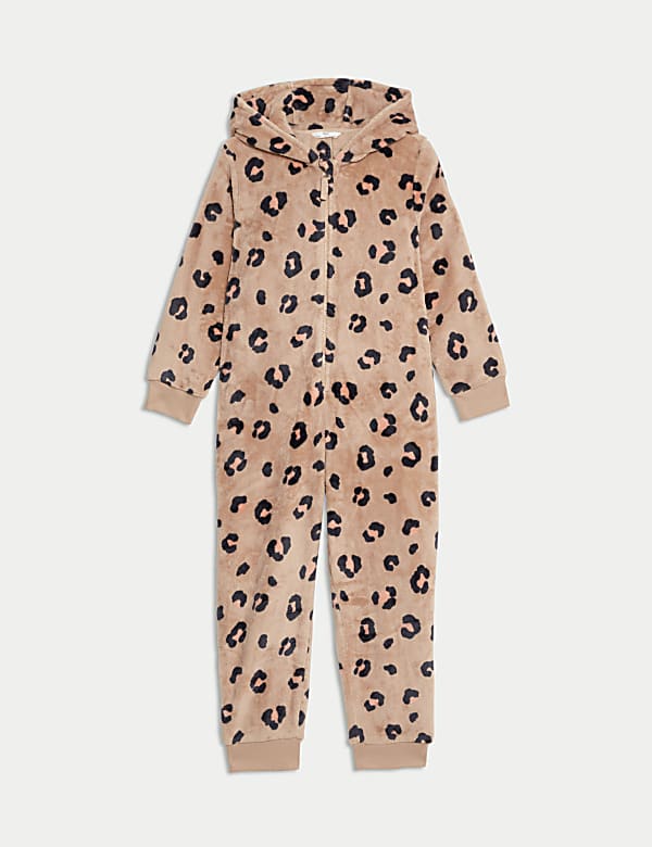 Leopard Fleece Hooded Onesie (6-16 Yrs) - AT