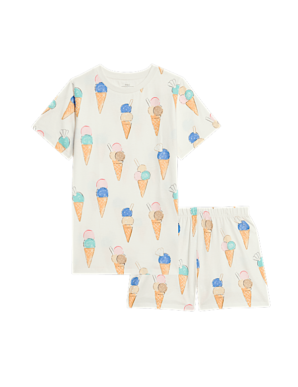 Pure Cotton Ice Cream Print Pyjamas (1-16 Yrs)