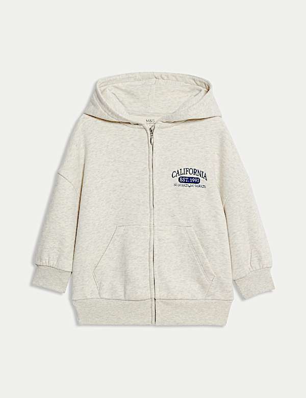 Hoodie mit hohem Baumwollanteil und Reißverschluss (3–16 J.) - AT