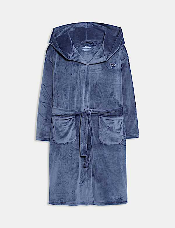 Velour Hooded Dressing Gown (6-16 Yrs) - MV