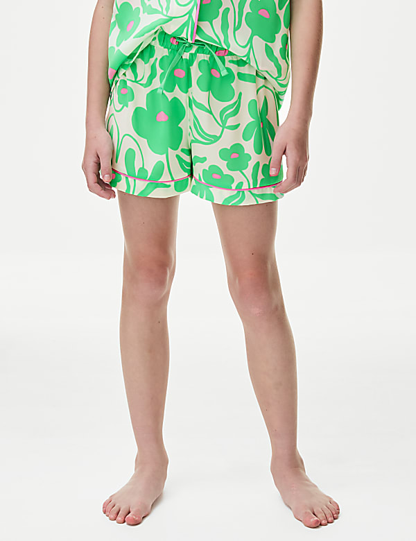 Satin Floral Print Pyjamas (6-16 Yrs)