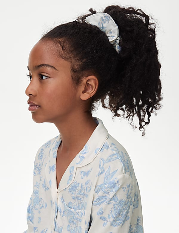 Cotton Modal Floral Pyjamas with Scrunchie (3-16 Yrs)