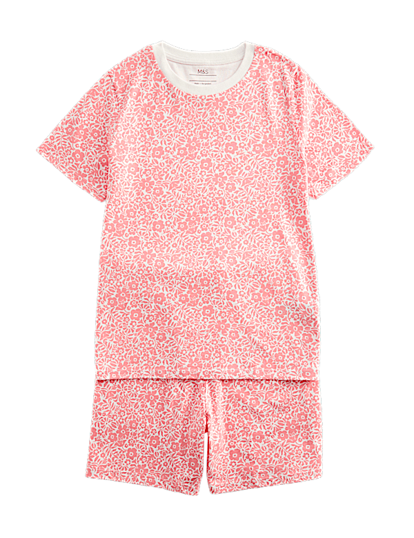 Pure Cotton Floral Short Pyjamas (1-16 Yrs)