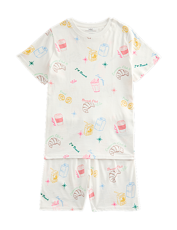 Pure Cotton Brunch Graphic Pyjamas (1-16 Yrs)