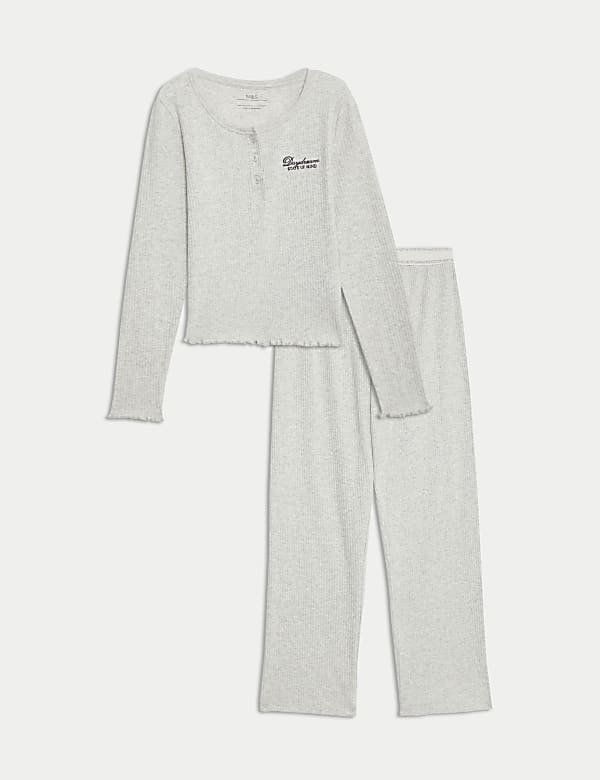 Pure Cotton Daydream Rib Pyjamas (6-16 Yrs) - ID
