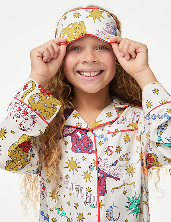 Satin Zodiac Pyjamas with Eye Mask (6-16 Yrs)