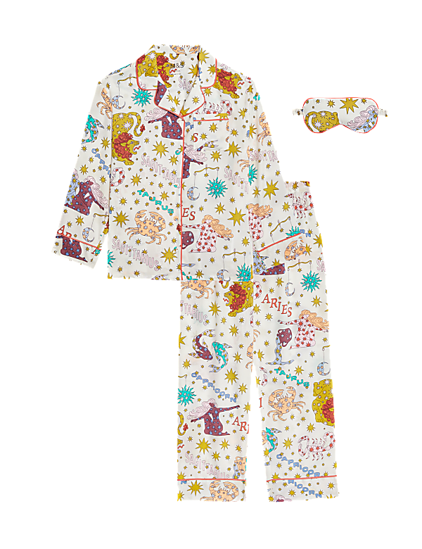 Satin Zodiac Pyjamas with Eye Mask (6-16 Yrs)