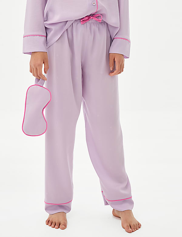 Satin Jaquard Star Pyjamas & Eyemask (3-16 Yrs)