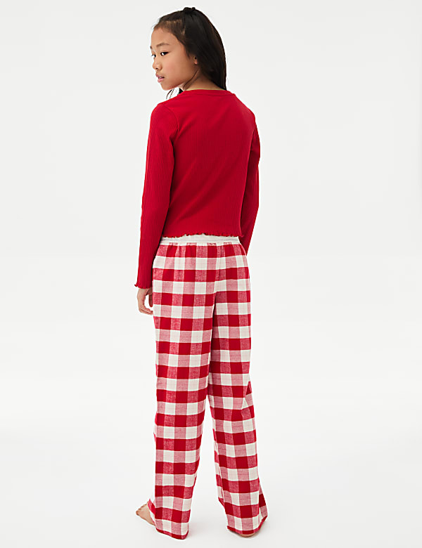 Cotton Rich Checked Rib Pyjamas (6-16 Yrs)