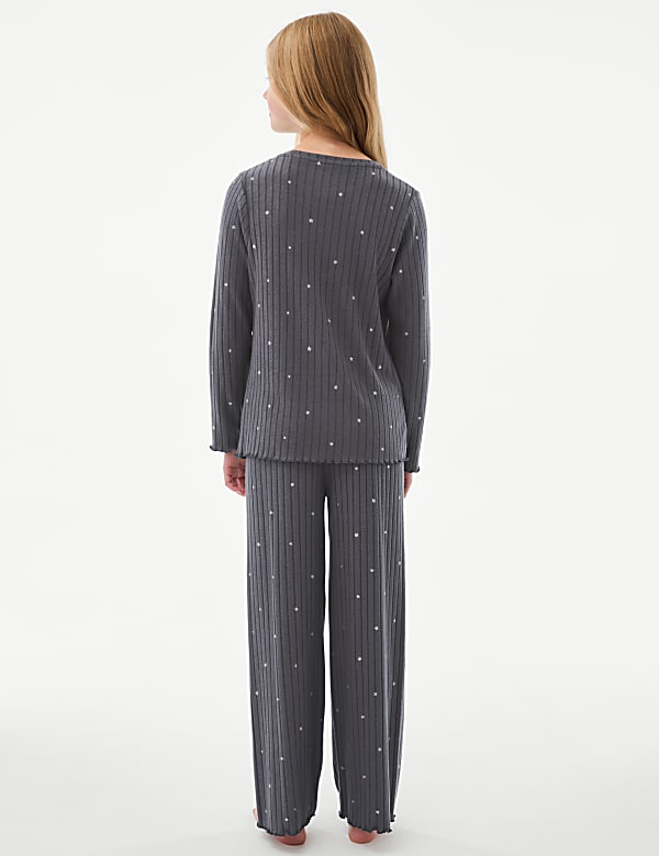 Foil Star Cosy Ribbed Pyjamas (1-16 Yrs)