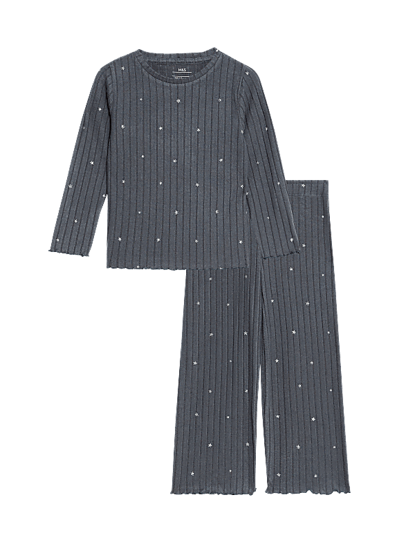 Foil Star Cosy Ribbed Pyjamas (1-16 Yrs)