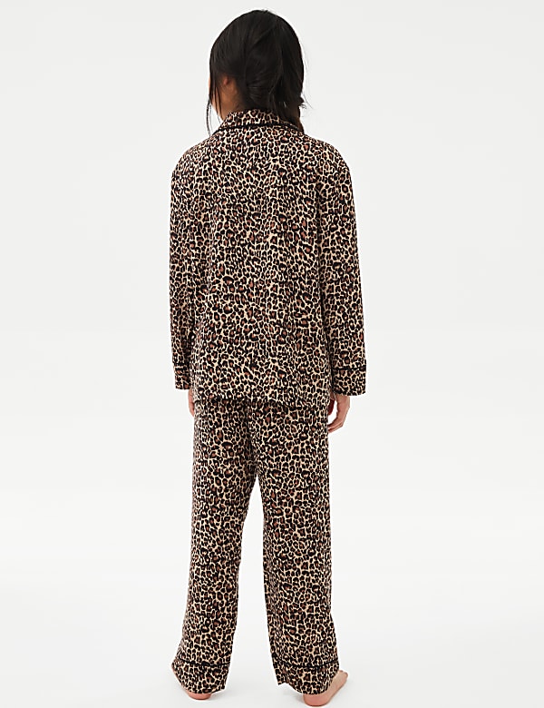 Satin Leopard Pyjamas and Eye Mask (3-16 Yrs) - ID