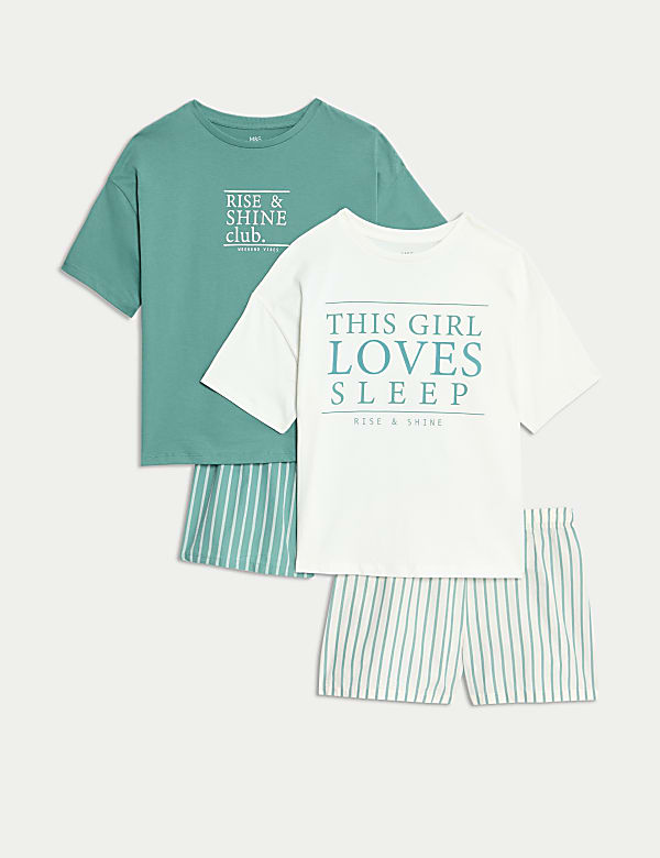 2pk Pure Cotton Pyjama Sets (6-16 Yrs)