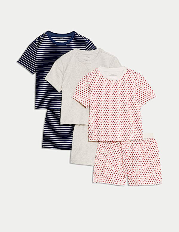 3pk Cotton Rich Fruit Striped Pyjama Sets (6-16 Yrs) - AT