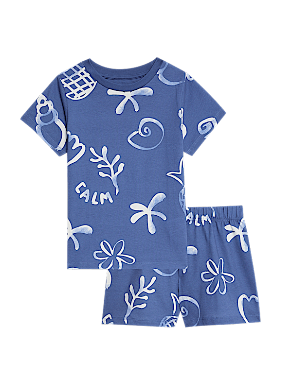 Kids’ Pure Cotton Seaside Short Pyjamas (1-16 Yrs)