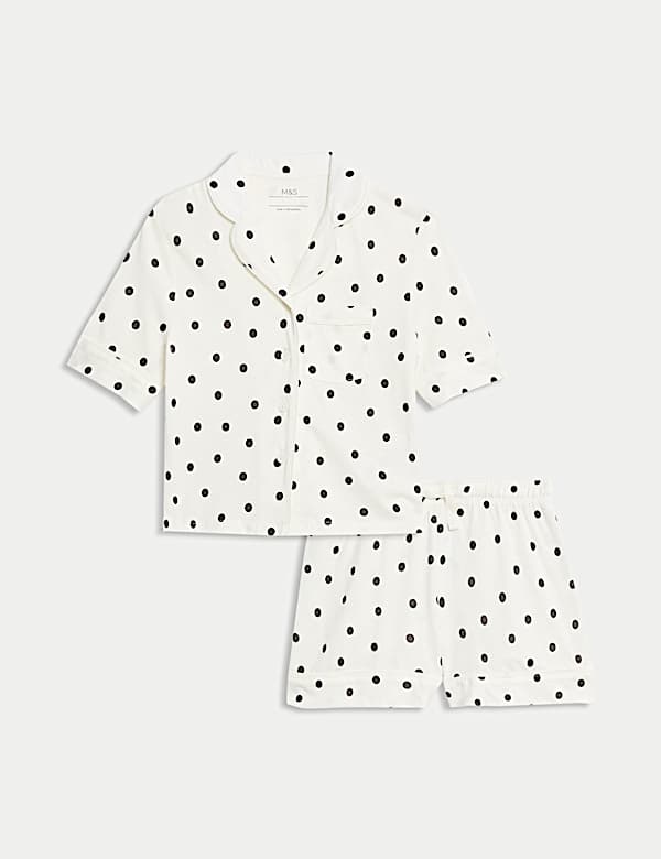 Cotton Blend Polka Dot Revere Pyjamas (3-16 Yrs)
