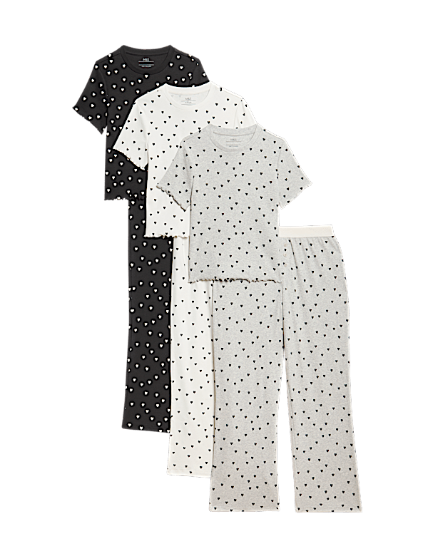 3pk Cotton Rich Heart Pyjama Sets (1-16 Yrs)