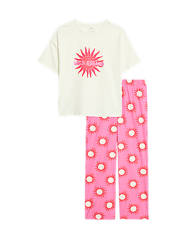 Pure Cotton Patterned Pyjamas (6-16 Yrs)