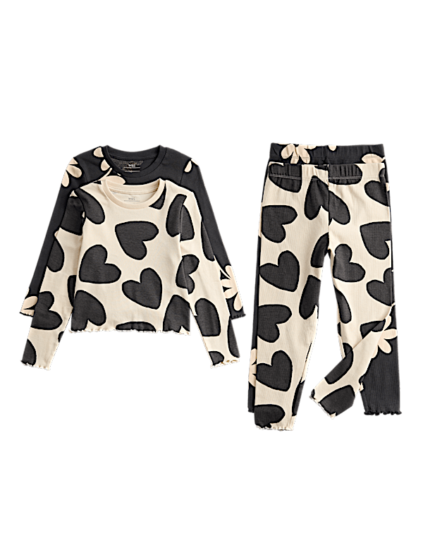 2pk Cotton with Stretch Printed Pyjama Sets (1-8 Yrs)