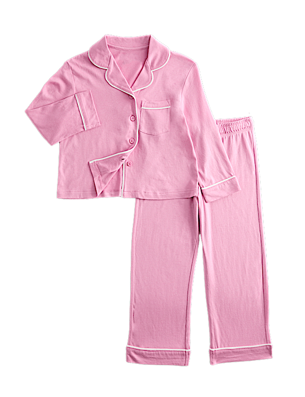 Cotton Modal Blend Piped Pyjamas (3-16 Yrs)