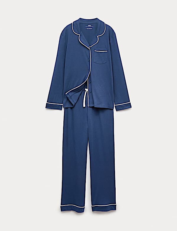 Piżama z mieszanki bawełny i modalu z lamówką (3–16 lat) - PL