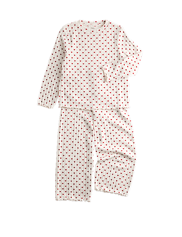 Cosy Ribbed Heart Pyjamas (1-16 Yrs)
