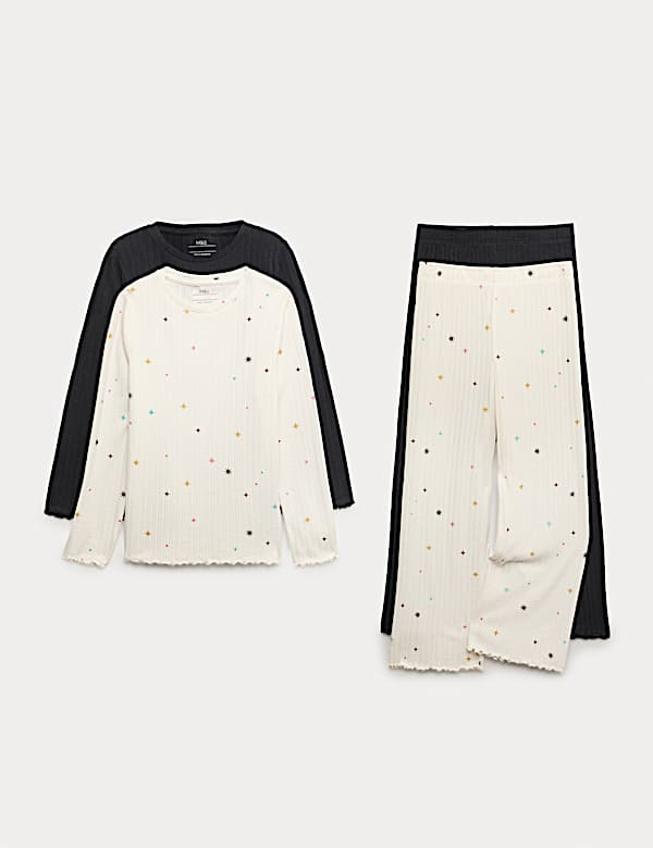 2pk Cosy Ribbed Celestial Pyjamas (1-16 Yrs) - AT