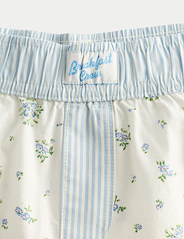Pure Cotton Floral Pyjama Shorts (6-16 Yrs)