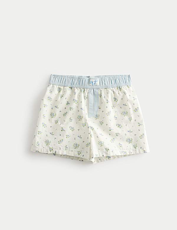 Pure Cotton Floral Pyjama Shorts (6-16 Yrs)