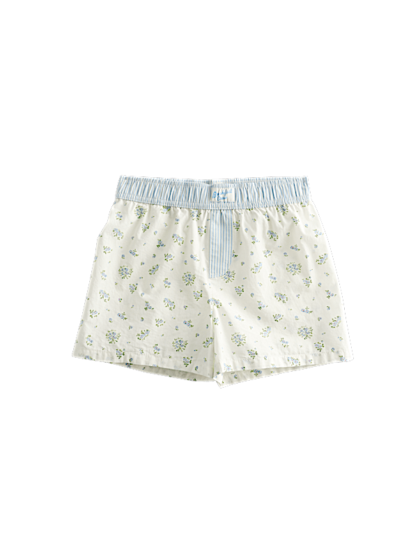 Pure Cotton Floral Pyjama Shorts (6-16 Yrs)