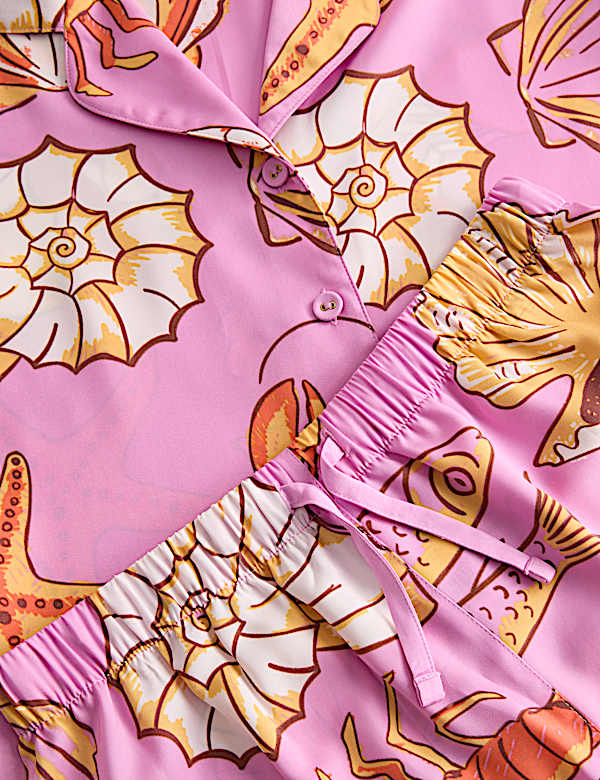 Satin Shell Print Pyjamas (6-16 Yrs)