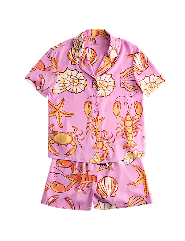 Satin Shell Print Pyjamas (6-16 Yrs)