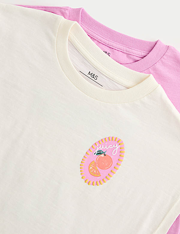 2 Pack Pure Cotton Fruit Short Pyjamas (6-16 Years)