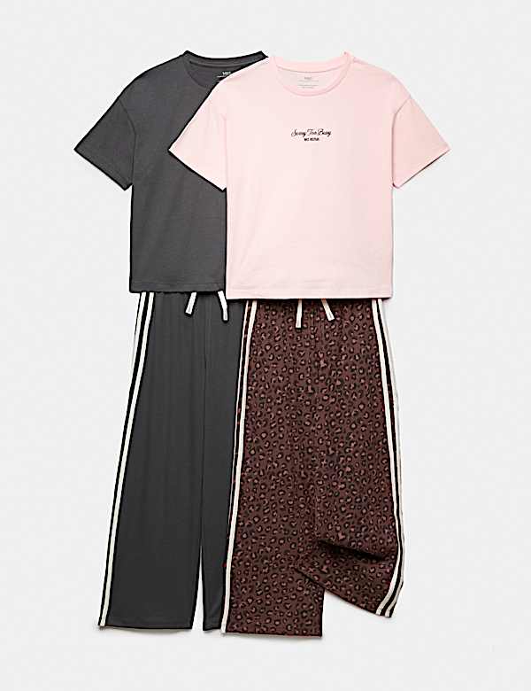 2 Pack Pure Cotton Pyjama Sets (6-16 Yrs)