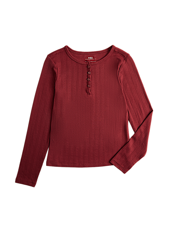 Long Sleeve Button Up Pyjama Top (6-16 Yrs)