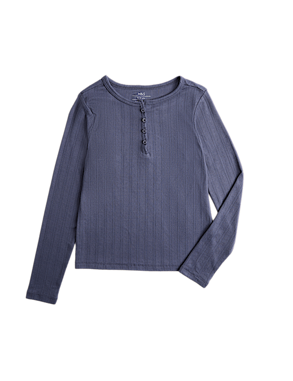 Long Sleeve Button Up Pyjama Top (6-16 Yrs)