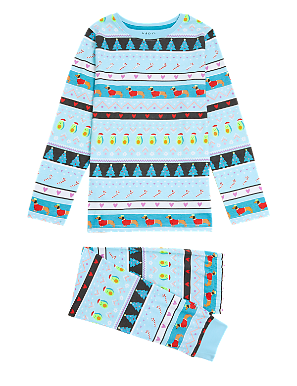 Pure Cotton Fair Isle Pyjamas (6-16 Yrs)