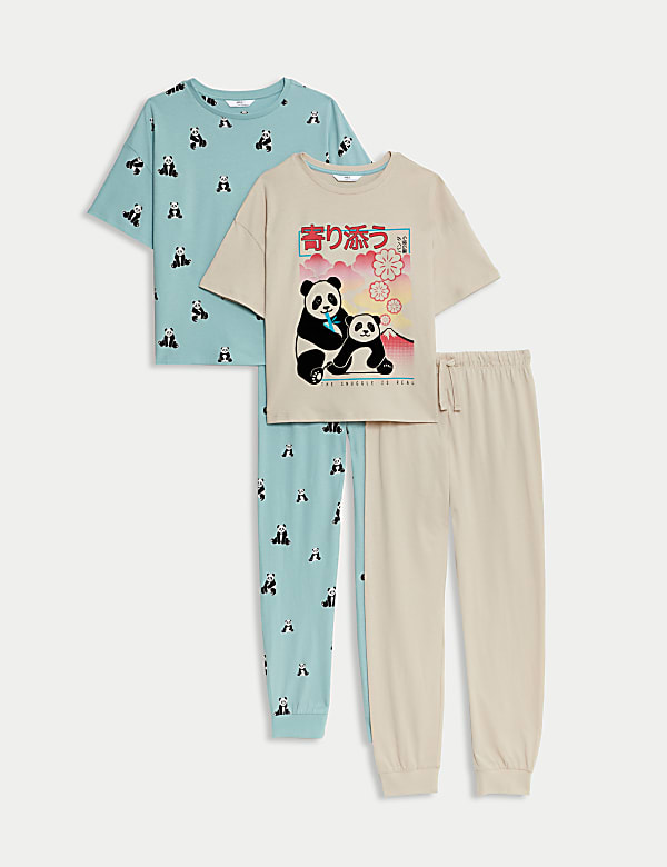 Lot de 2&nbsp;pyjamas à motif pandas 100&nbsp;% coton (du 6&nbsp;au 16&nbsp;ans) - CH