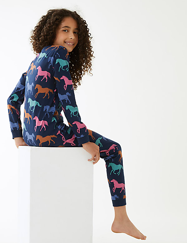 Cotton Rich Horse Print Velour Pyjamas