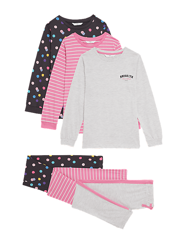 Buy Combo 3 Cotton Mix Crew Neck Nightwear Set at Marks Spencer
